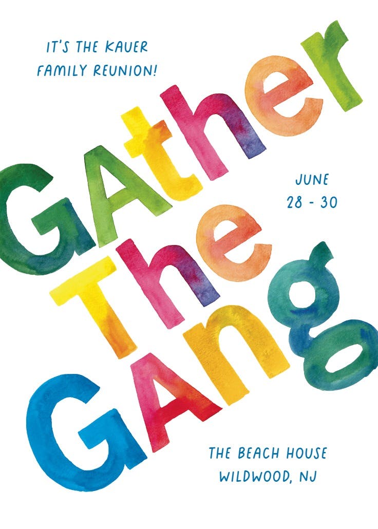 Family gathering - family reunion invitation